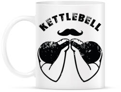 printfashion Bajszos kettlebell - Bögre - Fehér (11724277)