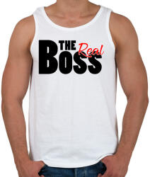 printfashion The Real Boss - Férfi atléta - Fehér (539862)