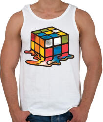 printfashion Olvadt rubik kocka - Férfi atléta - Fehér (11904266)