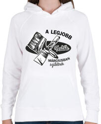 printfashion A legjobb festők - Hónappal - Női kapucnis pulóver - Fehér (6401019)