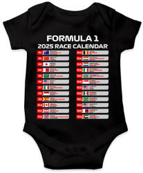 printfashion Forma 1 2025 versenynaptár - Baba Body - Fekete (16849072)