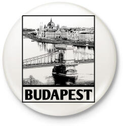 printfashion Budapest - Kitűző, hűtőmágnes - Fehér (4362600)