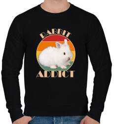 printfashion Rabbit addict - Férfi pulóver - Fekete (7340168)