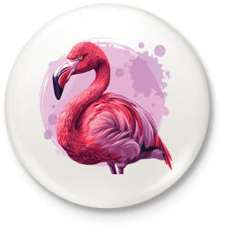 printfashion flamingo - Kitűző, hűtőmágnes - Fehér (16158747)