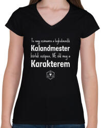 printfashion Ne öld meg a karakterem! - Női V-nyakú póló - Fekete (2664813)