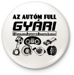 printfashion GYÁRI kocsi - Kitűző, hűtőmágnes - Fehér (4845540)