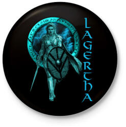 printfashion LAGERTHA - Kitűző, hűtőmágnes - Fekete (4587406)