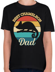 printfashion Chameleon Dad - Gyerek póló - Fekete (10865199)