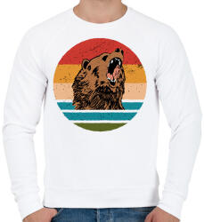 printfashion Medve - Férfi pulóver - Fehér (6102084)