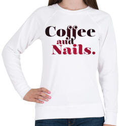 printfashion Coffee and nails. - Női pulóver - Fehér (10979186)