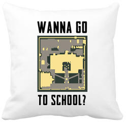 printfashion Wanna Go to School - PUBG - Párnahuzat, Díszpárnahuzat - Fehér (1556075)