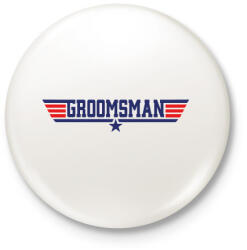 printfashion Groomsman - Top gun - Kitűző, hűtőmágnes - Fehér (13156221)
