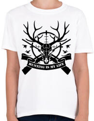 printfashion Hunting - Gyerek póló - Fehér (5305020)