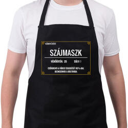 printfashion Szájmaszk könnyűvért - Kötény - Fekete (4936457)