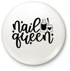 printfashion Nail Queen - Kitűző, hűtőmágnes - Fehér (10974617)