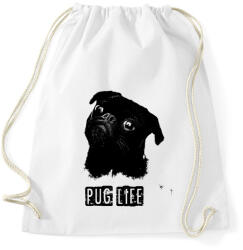 printfashion pug life2 - Sportzsák, Tornazsák - Fehér (1656491)