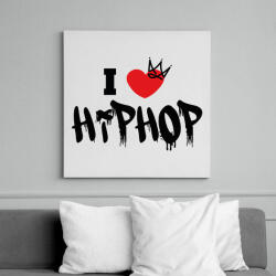 printfashion I love hiphop (black) - Vászonkép - Fehér (7515229)