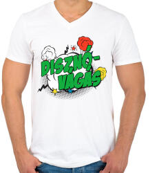 printfashion Disznóvágás - Férfi V-nyakú póló - Fehér (2152482)