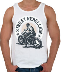 printfashion Utcai motoros - street rebellion - Férfi atléta - Fehér (4753777)