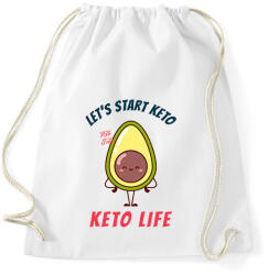 printfashion keto life - Sportzsák, Tornazsák - Fehér (10764889)