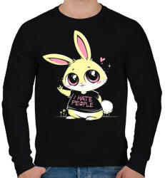 printfashion Antiszociális nyuszi - Férfi pulóver - Fekete (1241743)