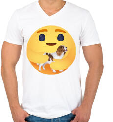 printfashion Cavalier King Charles spániel - Férfi V-nyakú póló - Fehér (13043775)