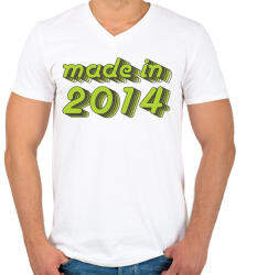 printfashion made-in-2014-green-grey - Férfi V-nyakú póló - Fehér (490580)