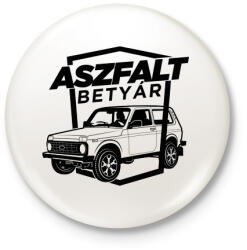 printfashion Aszfalt betyár - Lada Niva - Kitűző, hűtőmágnes - Fehér (4345570)