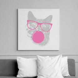 printfashion Szemüveges macska - Vászonkép - Fehér (14955079)