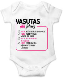 printfashion Vasutas feleség - Baba Body - Fehér (7685443)