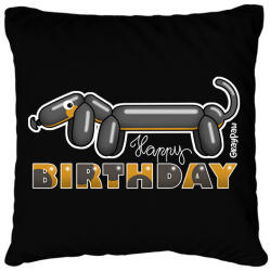printfashion Lufitacskó Happy birthday felirattal - Párnahuzat, Díszpárnahuzat - Fekete (13419235)