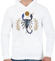 printfashion Skorpió - Férfi kapucnis pulóver - Fehér (6268882)