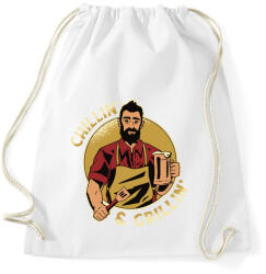 printfashion Lazulás és grillezés - Chillin and Grillin - Sportzsák, Tornazsák - Fehér (5624096)