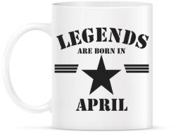 printfashion Legends are born in april - Bögre - Fehér (5171954)