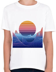 printfashion Retro naplemente - Gyerek póló - Fehér (8463260)