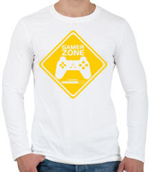 printfashion Gamer zone - Férfi hosszú ujjú póló - Fehér (2067914)