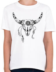 printfashion bull skull - Gyerek póló - Fehér (9007489)