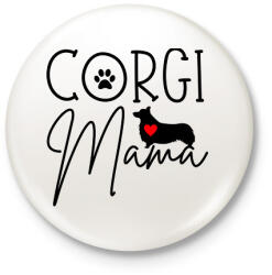printfashion Corgi anya - Kitűző, hűtőmágnes - Fehér (6973352)
