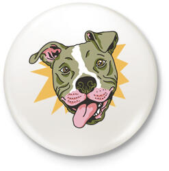 printfashion Pitbull - Kitűző, hűtőmágnes - Fehér (10139129)