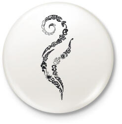 printfashion Maori hullám - Kitűző, hűtőmágnes - Fehér (6006145)