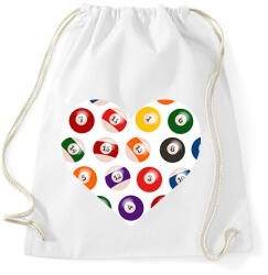 printfashion Biliárdos szív - Sportzsák, Tornazsák - Fehér (11846327)