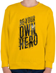 printfashion Saját hősöd - Gyerek pulóver - Sárga (122502)