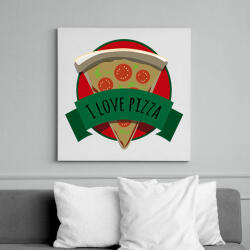printfashion I love Pizza - Vászonkép - Fehér (15463446)