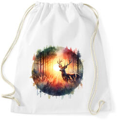 printfashion Szarvas - erdei naplemente - ajándék vadászoknak - Sportzsák, Tornazsák - Fehér (15377578)