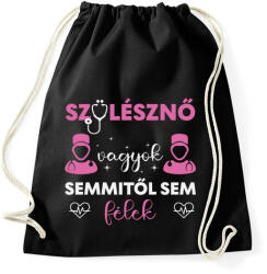 printfashion Szülésznő vagyok - Sportzsák, Tornazsák - Fekete (7443083)