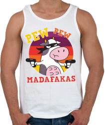printfashion Tehén - pew pew madafakas - Férfi atléta - Fehér (4355125)