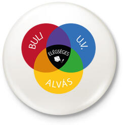 printfashion Buli, U. V. , Alvás - Elégséges - Kitűző, hűtőmágnes - Fehér (6339224)