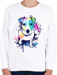 printfashion Színes kutya - Gyerek pulóver - Fehér (983769)