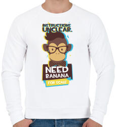 printfashion Majom - banánt akar - Férfi pulóver - Fehér (4202993)