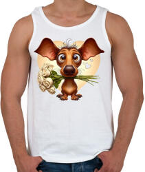 printfashion Tacsi rózsacsokorral - Férfi atléta - Fehér (15804813)